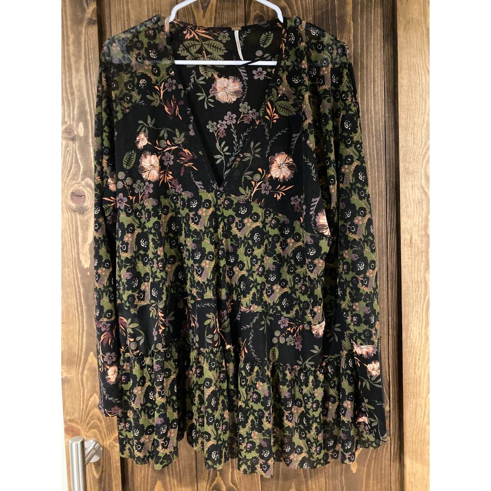 Free People Sheer Floral Blouse